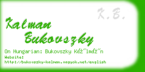 kalman bukovszky business card